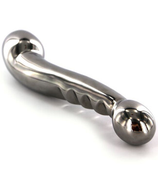 Kiotos Steel Kiotos Steel Dual Dildo RVS 27 cm Met Groeven Voor G- en P-Spot Stimulatie