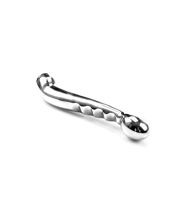Kiotos Steel Kiotos Steel Dual Dildo RVS 27 cm Met Groeven Voor G- en P-Spot Stimulatie