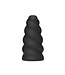 All Black All Black Spiral Ribbed Masturbator 17cm Met Waterbasis Glijmiddel