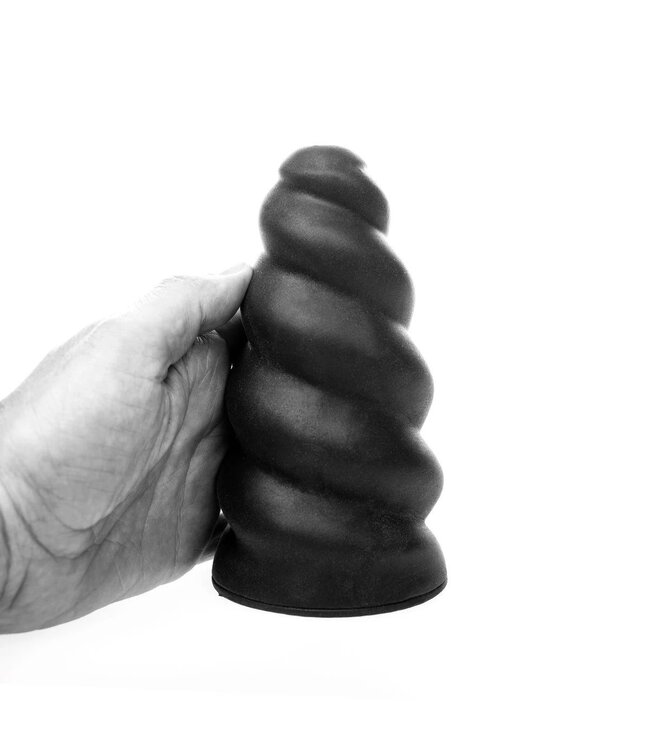 All Black All Black Spiral Ribbed Masturbator 17cm Met Waterbasis Glijmiddel