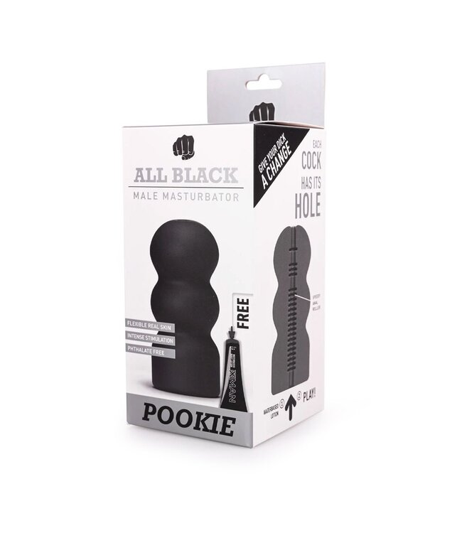 All Black All Black Masturbator 17 cm Zachte Ribbels Ftalaatvrij Met Glijmiddel