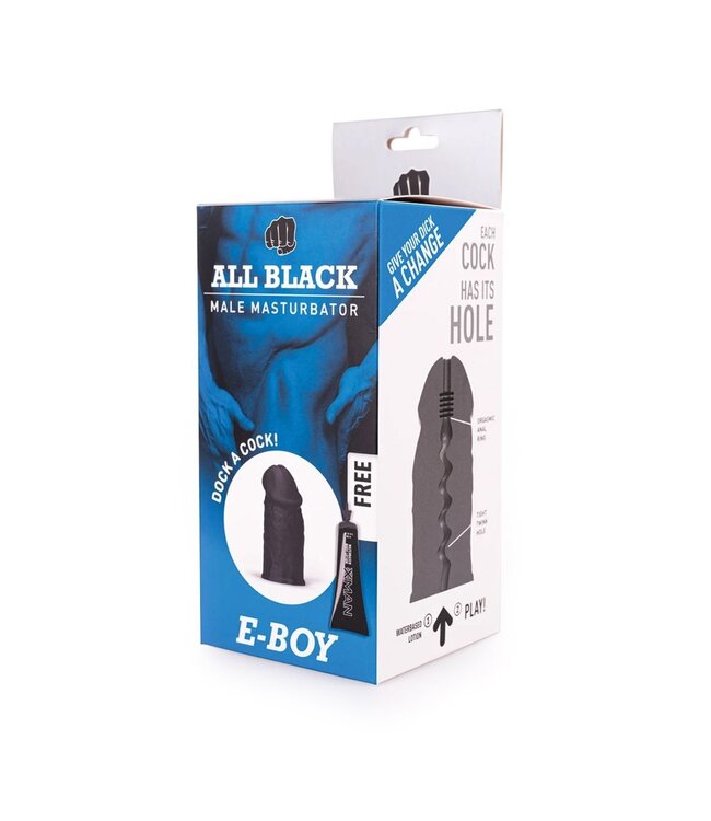 All Black All Black E-Boy Masturbator – Realistic Soft Feel with Zigzag Design