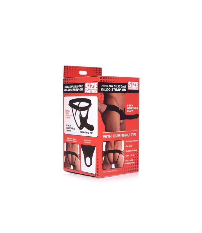 Size Matters Hohler Strap-On-Dildo aus Silikon – 26 cm lang, 4 cm dick, realistisch