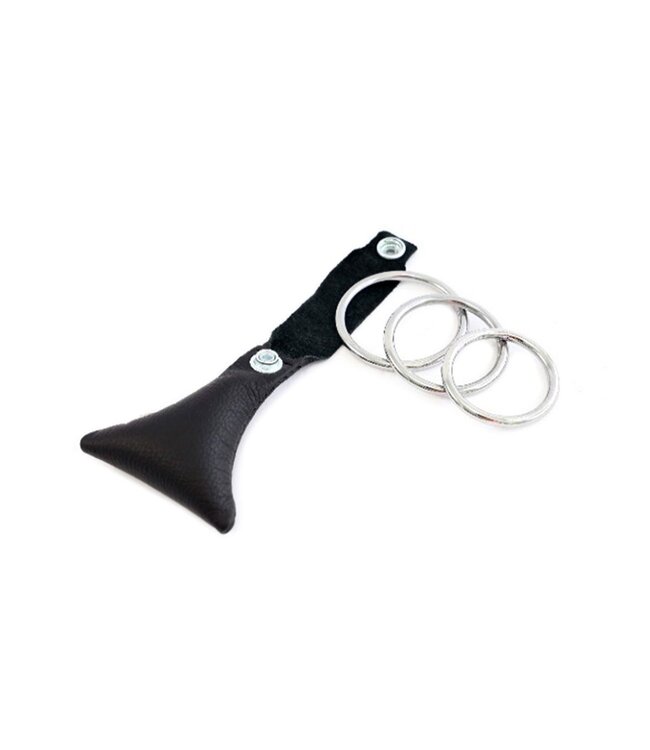 Kiotos Leather Cockring-Set mit Leder-Hodensack und 3 austauschbaren Penisringen