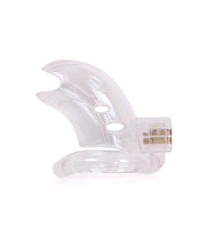 Plastic Chastity Cage Met Drie Ringen En Metalen Slot - 7,5 Cm