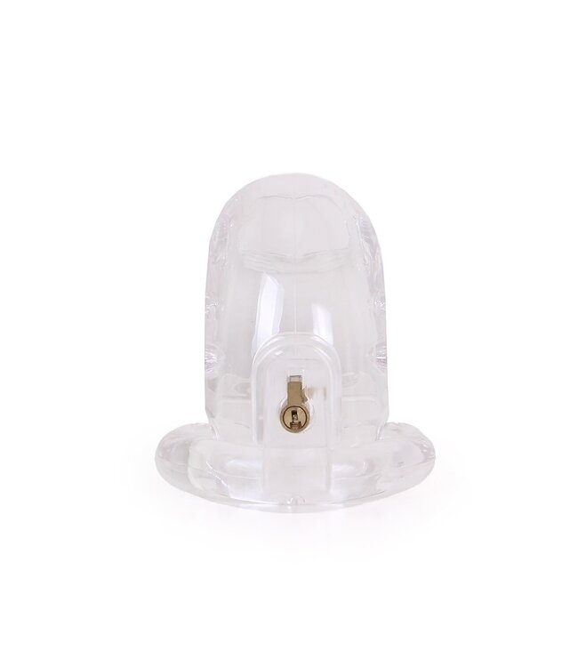 Kunststoff-Keuschheitskäfig mit 3 Ringen und Schloss – 7,5 cm, bequem, hygienisch