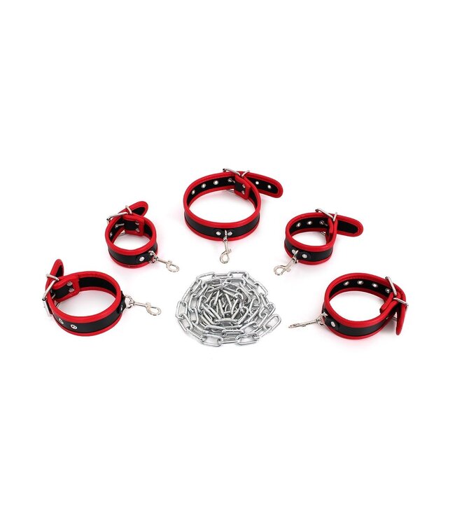 Luxuriöses Bondage-Set mit schwarzer Sklavenkette und Fesseln