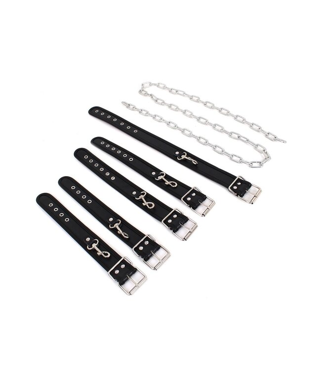 Luxuriöses Bondage-Set mit schwarzer Sklavenkette und Fesseln