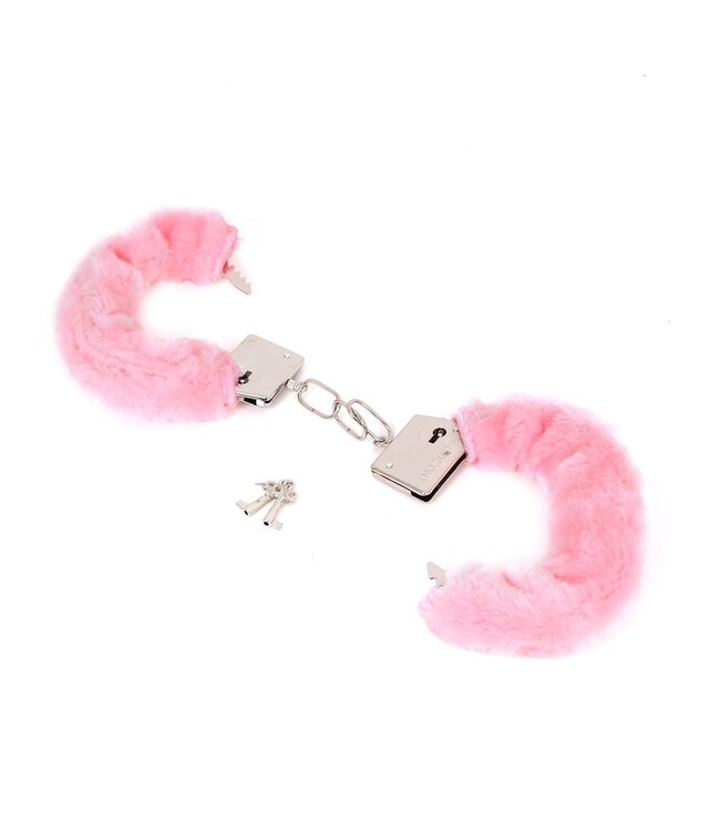 Fur-Trimmed Adjustable Metal Handcuffs Set for Women - Beginner's Fun