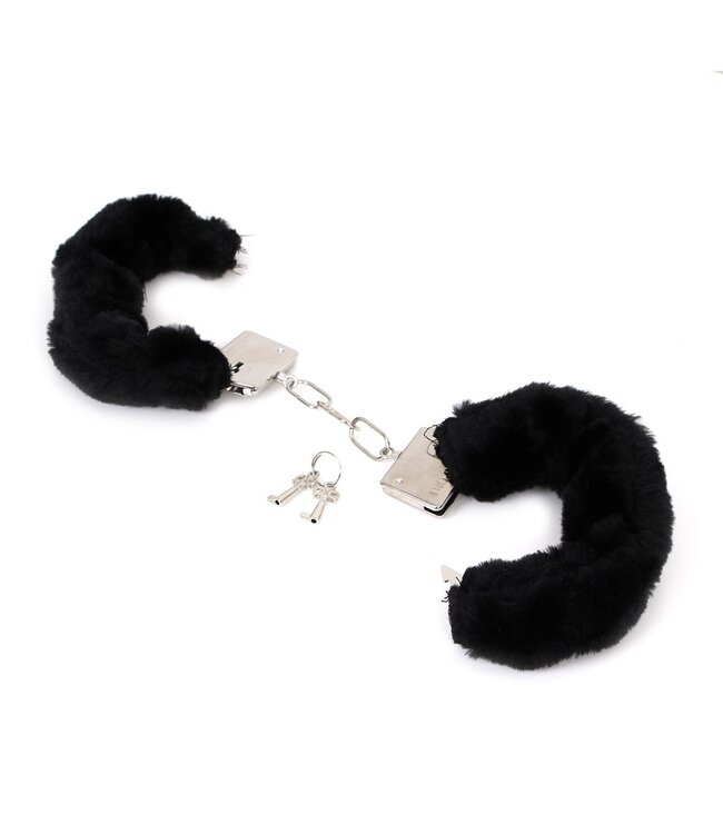 Fur-Trimmed Adjustable Metal Handcuffs Set for Women - Beginner's Fun