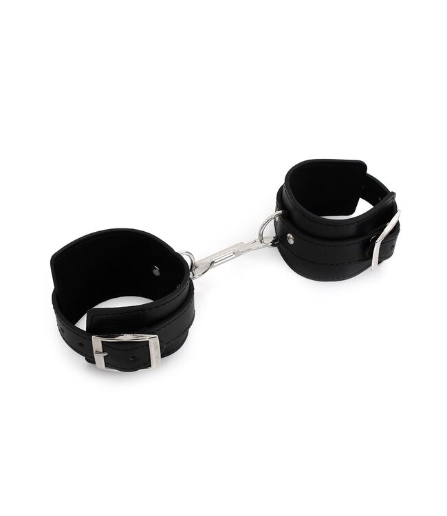 Stylish PU Leather Handcuffs with Double Hook for Him & Her