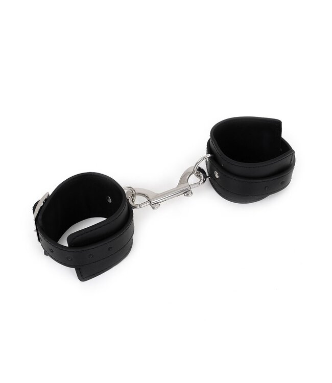 Stylish PU Leather Handcuffs with Double Hook for Him & Her