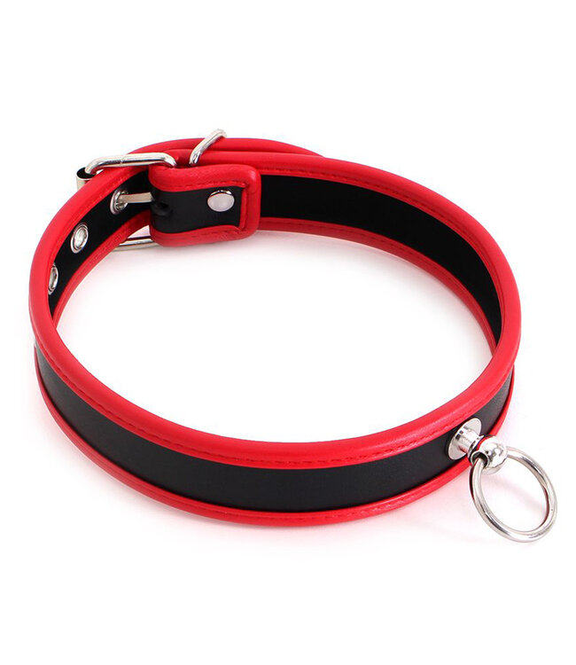 PU-Leer Halsband Met Verstelbare Gespsluiting En Functionele O-Ring