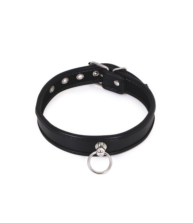 Stilvolles PU-Lederhalsband mit O-Ring und verstellbarer Schnalle