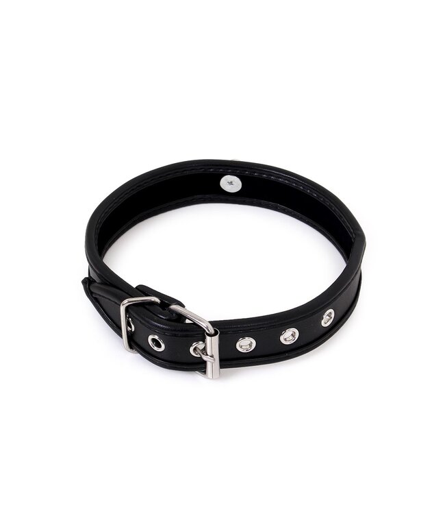Elegant PU Leather Collar with O-Ring & Adjustable Buckle for Pets