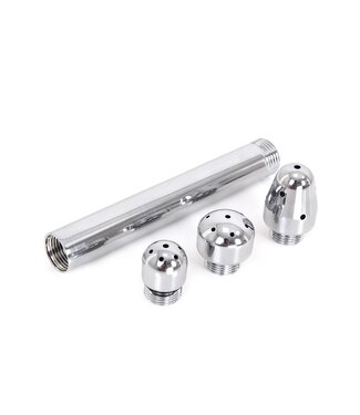 Hochwertiges Analduschen-Set aus Aluminium mit 3 Aufsätzen & 7 Löchern