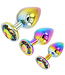 Aluminium Buttplug Met Regenboogkleurige Edelsteen 7-9,5 cm Lichtgewicht