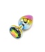 Aluminium Buttplug Met Regenboogkleurige Edelsteen 7-9,5 cm Lichtgewicht
