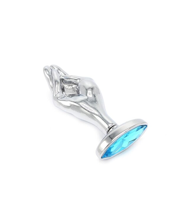 Elegant Steel Butt Plug with Blue Gemstone | Tapered & Comfortable
