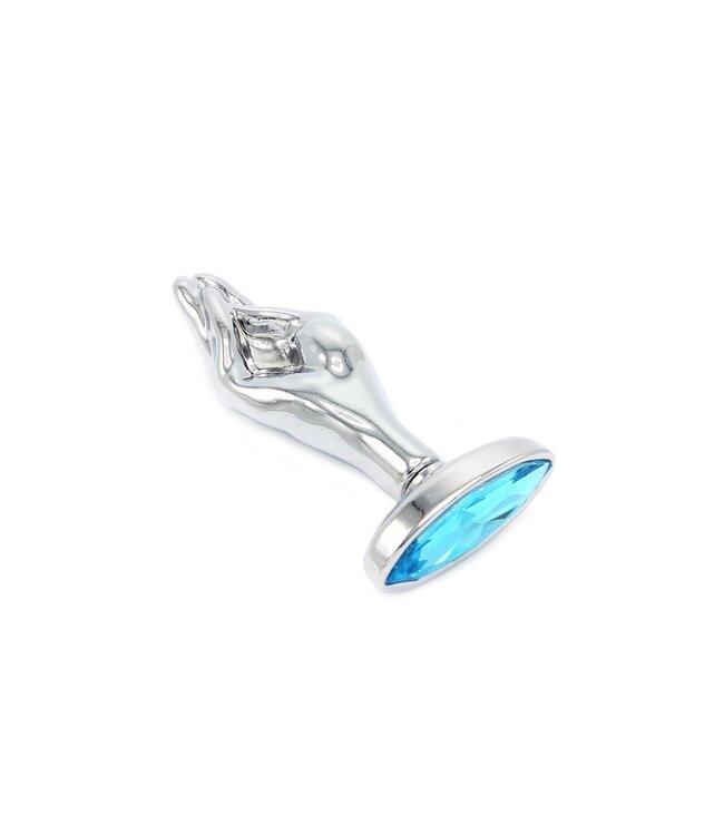 Elegant Steel Butt Plug with Blue Gemstone | Tapered & Comfortable