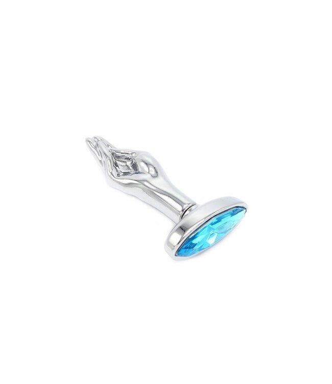 Eleganter Stahl-Buttplug mit blauem Edelstein – Kinky Genuss für Stilbewusste