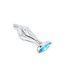 Stalen Buttplug Met Blauwe Siersteen En Handvorm 7,2-9,2 cm