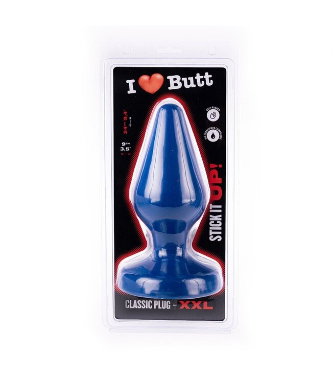 I Love Butt I Love Butt Buttplug PVC Maten XS-XXL Blauw 10.5-24 cm Veilig Europees