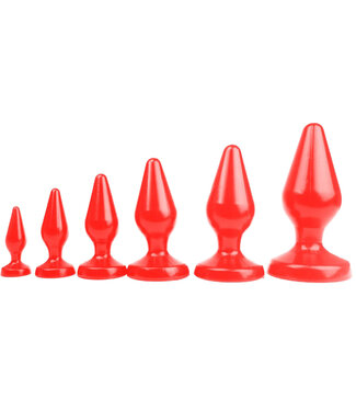 I Love Butt I Love Butt Buttplug Set PVC Verschillende Maten Rood 10.5-24 cm