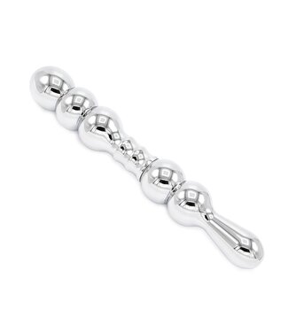 Kiotos Steel Aluminium Dildo Met 5 Ballen En 3 Ribbels 20,5 cm – Anaal & Vaginaal