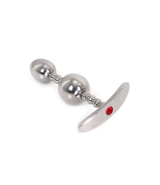 Kiotos Steel Kiotos Steel Verstelbare Anaalplug Met Dubbele Verwijderbare Ballen 13,5 cm