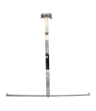 Kiotos Leather Verstelbare RVS Spreader Bar Met D-Ringen Voor Dildo En Enkelboeien