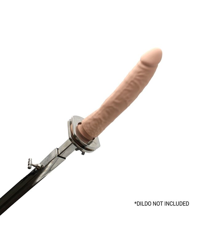 Kiotos Leather Verstelbare RVS Spreader Bar Met D-Ringen Voor Dildo En Enkelboeien