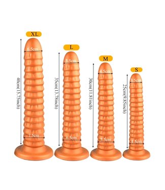 Kiotos Goldplay Kiotos Goldplay Ribbed Dildo 46cm - Soft Silicone with Strong Suction Cup