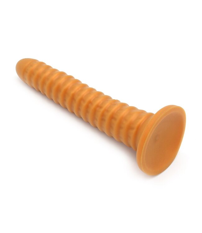 Kiotos Goldplay Kiotos Gold Ribbed Dildo 46 cm | Zacht Elastisch Siliconen Met Sterke Zuignap