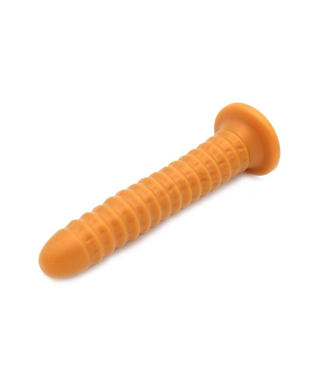 Kiotos Goldplay Kiotos Gold Ribbed Dildo 46 cm | Zacht Elastisch Siliconen Met Sterke Zuignap