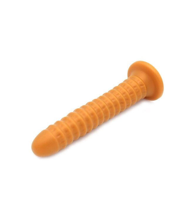 Kiotos Goldplay Kiotos Gold Ribbed Dildo 46 cm | Zacht Elastisch Siliconen Met Sterke Zuignap