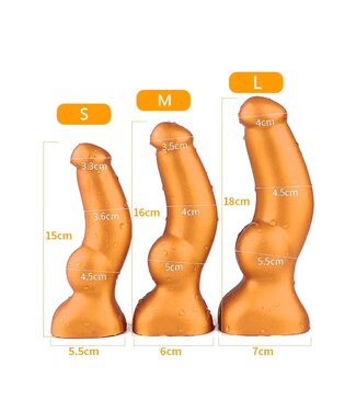 Kiotos Goldplay Kiotos FlexiSilicone Dildo 15-18 cm Met Sterke Zuignap En Variabele Diameter