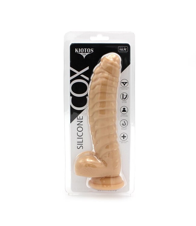 Kiotos COX Siliconen Dildo Met Zuignap 22 cm Stevig Met Realistische Textuur