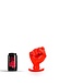 All Black Premium Gummifist mit Saugnapf – Komfort für Solo-Spiel – Schwarz/Rot/Blau