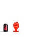 All Black Premium Gummifist mit Saugnapf – Komfort für Solo-Spiel – Schwarz/Rot/Blau