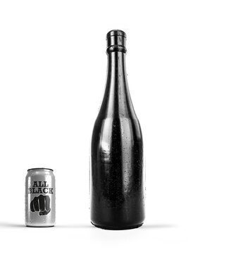 All Black Flexibele PVC Dildo Champagne Fles 34,5-39,5 cm All Black