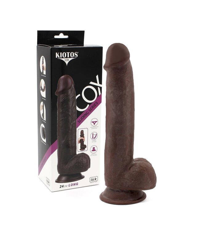 Cox Sliding Skin Realistische Flexibele Dildo 19,5-24 cm TPE Dual Density