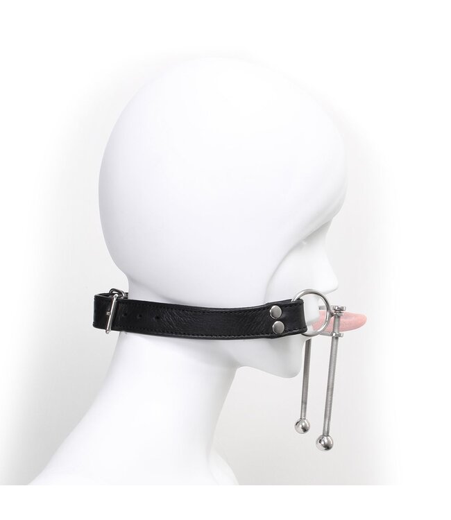 Adjustable Stainless Steel Tongue Clamp with Leather Strap for Comfort
