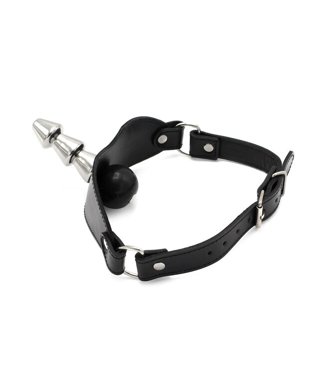 KIOTOS X Vac-U-Lock Ball Gag Van RVS En Leer Met Verstelbare Riemen Voor BDSM