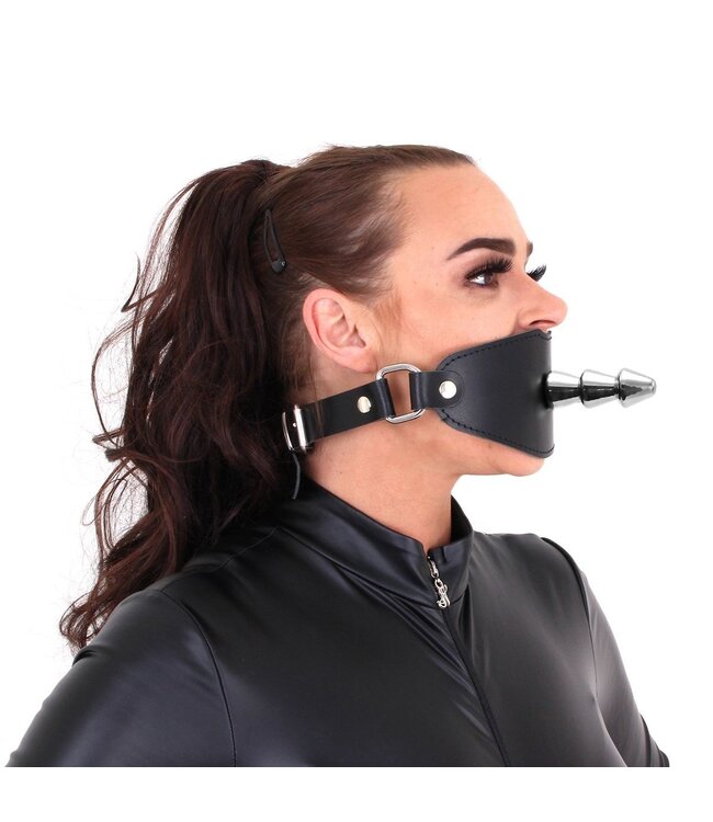 KIOTOS X Vac-U-Lock Ball Gag Van RVS En Leer Met Verstelbare Riemen Voor BDSM