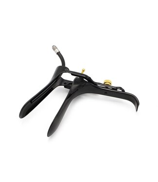 Kiotos Bizarre Adjustable Black & Gold Surgical Steel Vaginal Speculum - Large Size