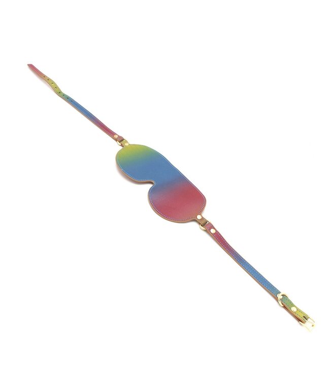 Regenbogen Augenbinde aus veganem PU-Leder | Nachhaltig & bequem