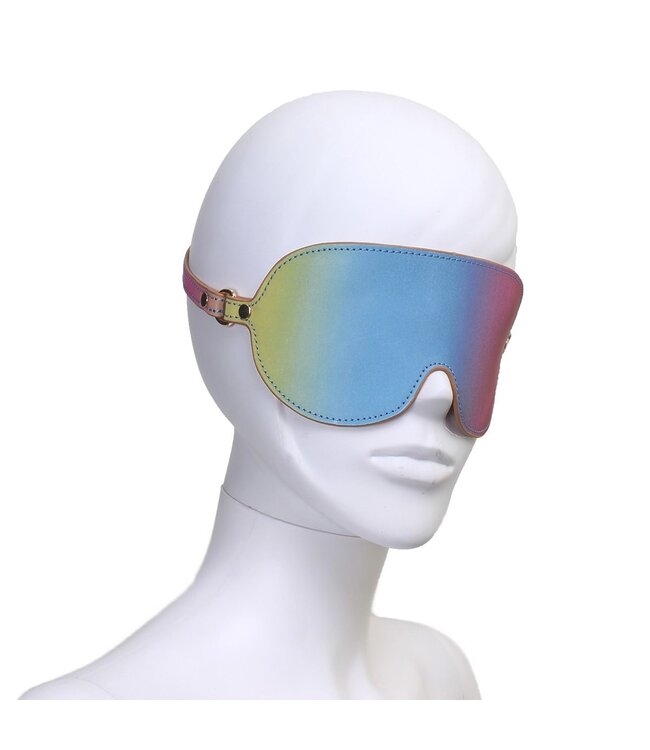 Rainbow Vegan PU Leather Blindfold - Durable, Comfortable & Fun!
