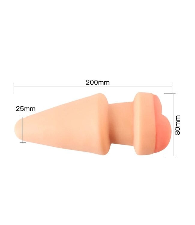 Butt Plug Masturbator 2-in-1 Zacht Comfortabel 20 cm 8 cm Diameter