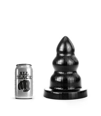 All Black All Black Buttplug Met Drie Ronde Bobbels En Stevige Basis – 3 Maten